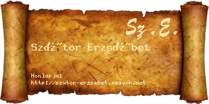 Szútor Erzsébet névjegykártya